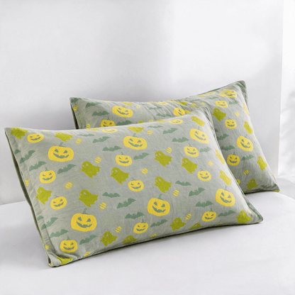 Reversible Halloween Pumpkin Ghost Cotton Blanket