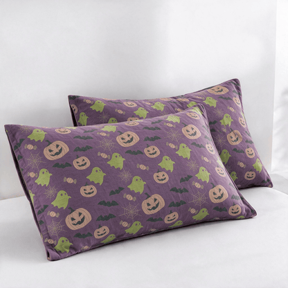 Reversible Halloween Pumpkin Ghost Cotton Blanket