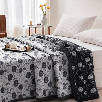 Halloween Pumpkin Ghost Reversible Cotton Blanket