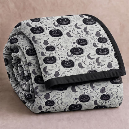 Halloween Pumpkin Ghost Reversible Cotton Blanket