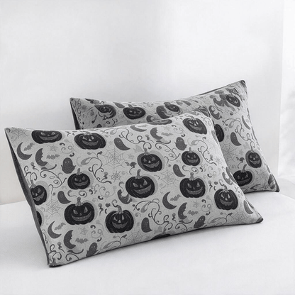 Halloween Pumpkin Ghost Reversible Cotton Blanket