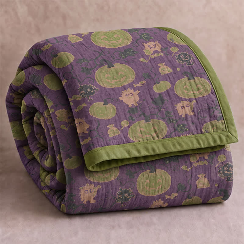 Halloween Monster Reversible Cotton Blanket
