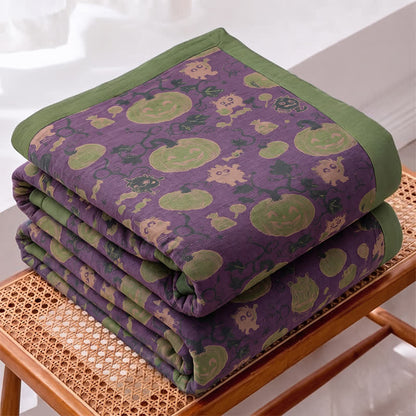 Halloween Monster Reversible Cotton Blanket
