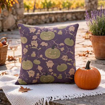 Multi‑Color Halloween Pumpkin & Monster Cotton Pillow
