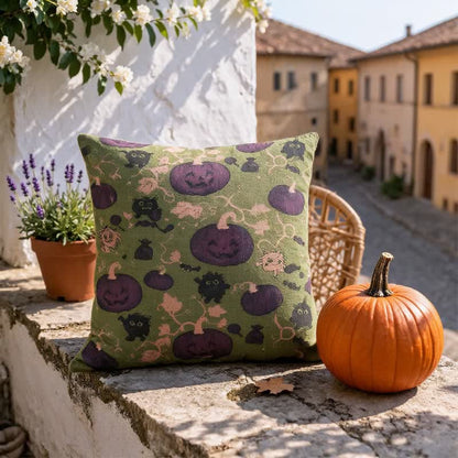 Multi‑Color Halloween Pumpkin & Monster Cotton Pillow
