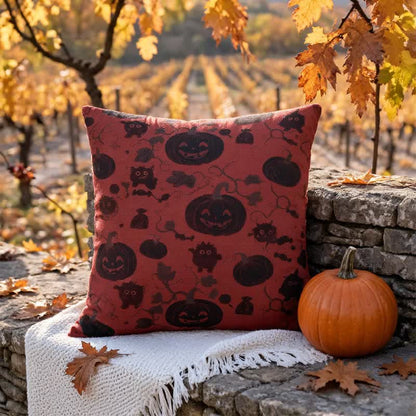 Multi‑Color Halloween Pumpkin & Monster Cotton Pillow