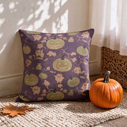 Multi‑Color Halloween Pumpkin & Monster Cotton Pillow
