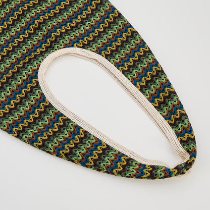 Green Wavy Stripe Tote Shoulder Bag