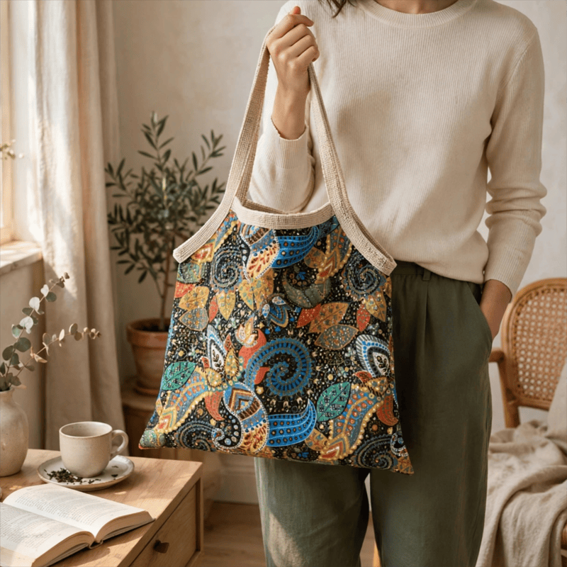 Bohemian Floral Tote Shoulder Bag