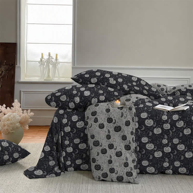 Halloween Pumpkin Moon Cotton Bedding Set