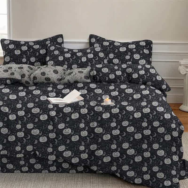 Halloween Pumpkin Moon Cotton Bedding Set
