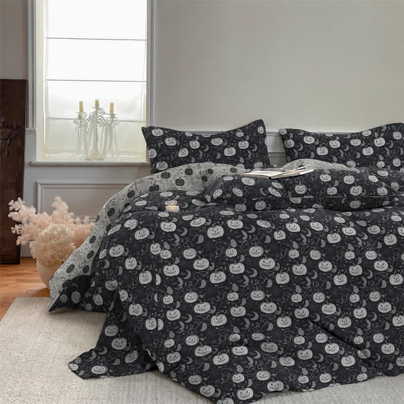 Halloween Pumpkin Moon Cotton Bedding Set