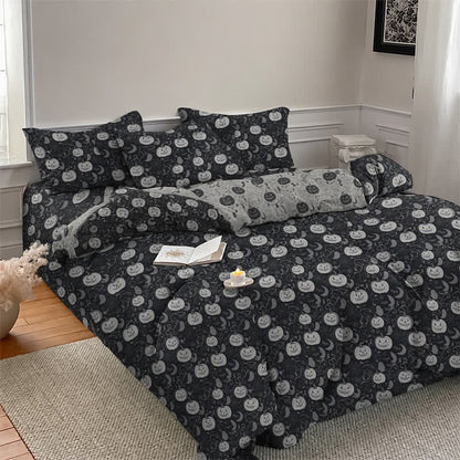 Halloween Pumpkin Moon Cotton Bedding Set