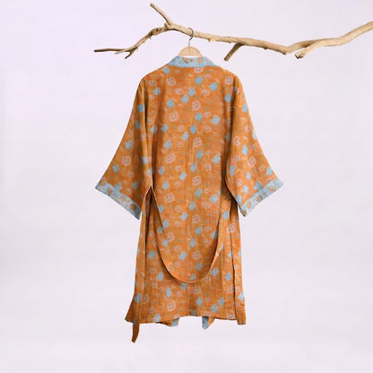 Multi‑Color Pumpkin Halloween Cotton Kimono Robe