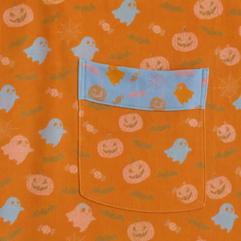 Multi‑Color Pumpkin Halloween Cotton Kimono Robe