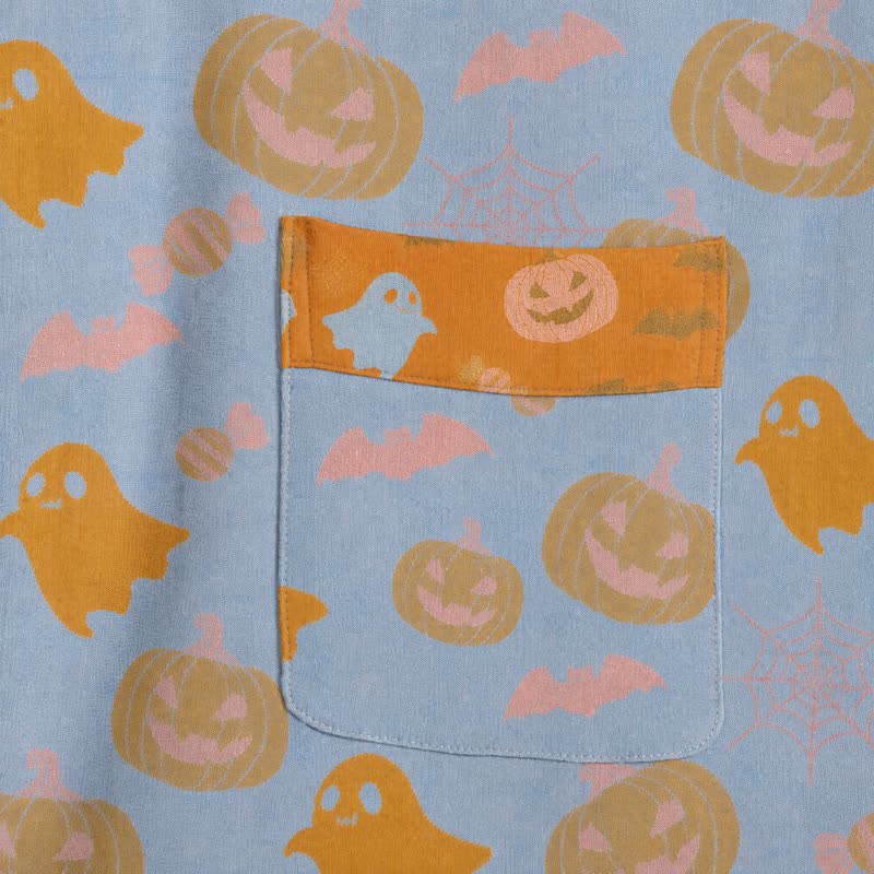 Multi‑Color Pumpkin Halloween Cotton Kimono Robe