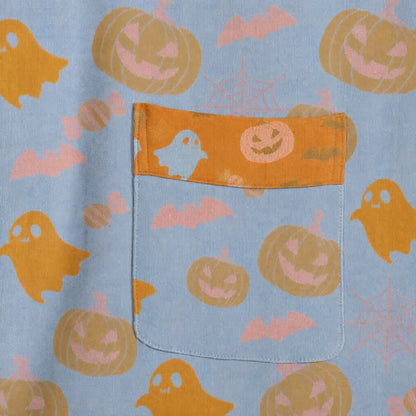 Multi‑Color Pumpkin Halloween Cotton Kimono Robe