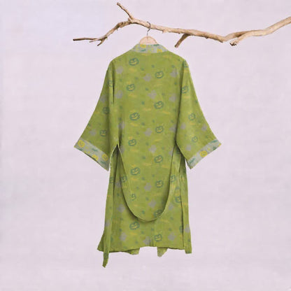 Multi‑Color Pumpkin Halloween Cotton Kimono Robe