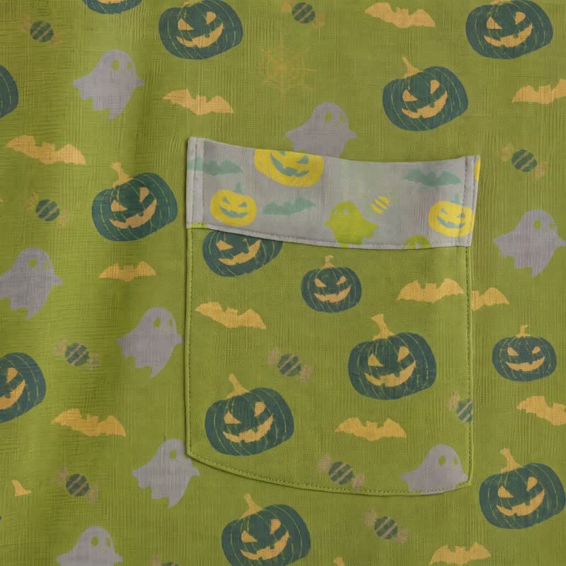 Multi‑Color Pumpkin Halloween Cotton Kimono Robe
