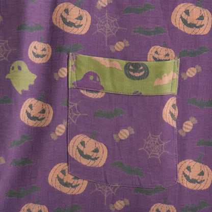 Multi‑Color Pumpkin Halloween Cotton Kimono Robe