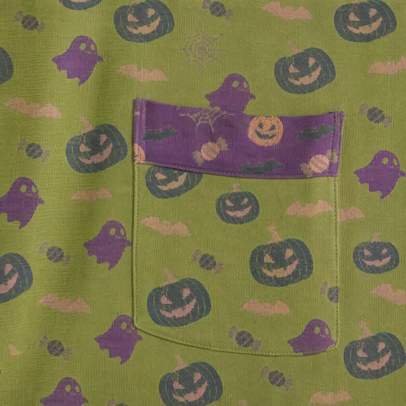 Multi‑Color Pumpkin Halloween Cotton Kimono Robe
