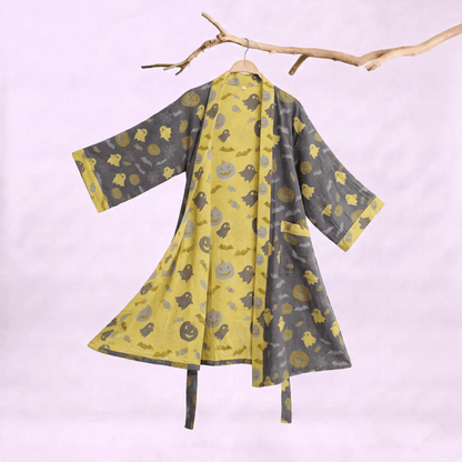 Multi‑Color Pumpkin Halloween Cotton Kimono Robe