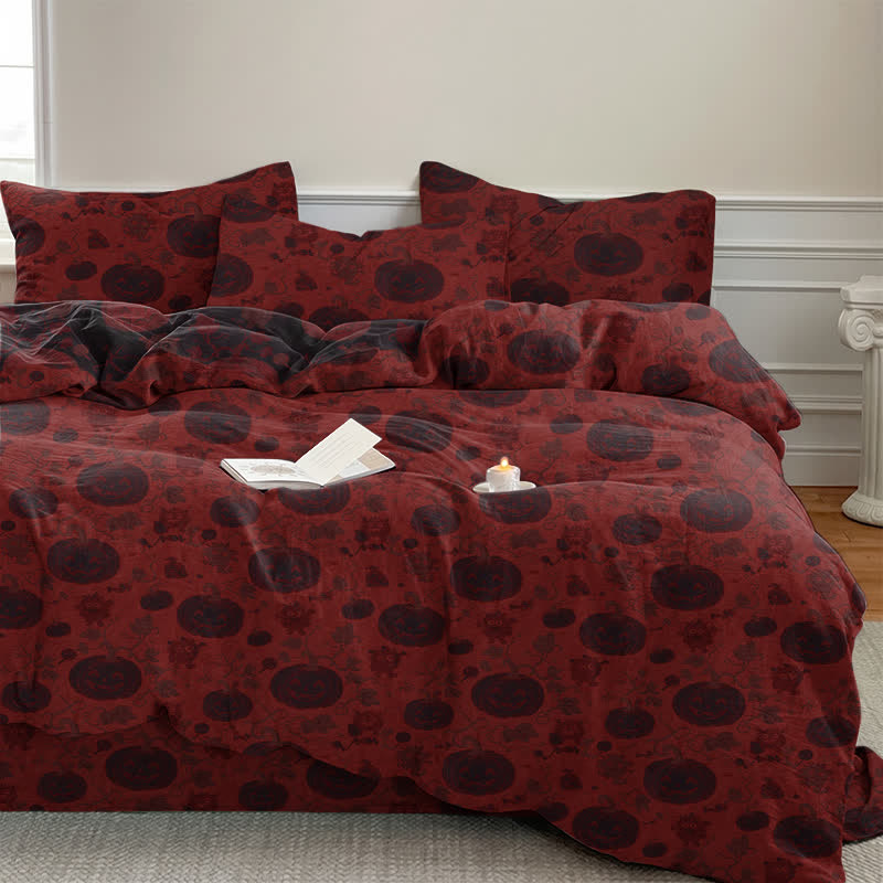 Halloween Pumpkin Monster Cotton Bedding Set