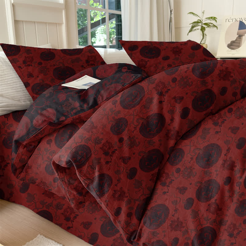 Halloween Pumpkin Monster Cotton Bedding Set