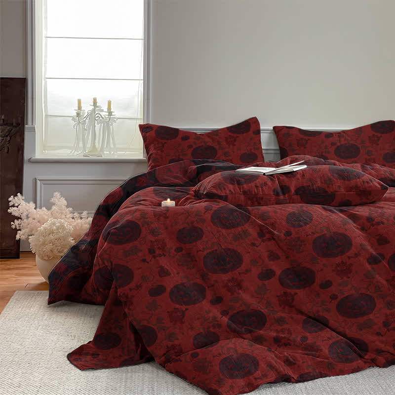 Halloween Pumpkin Monster Cotton Bedding Set
