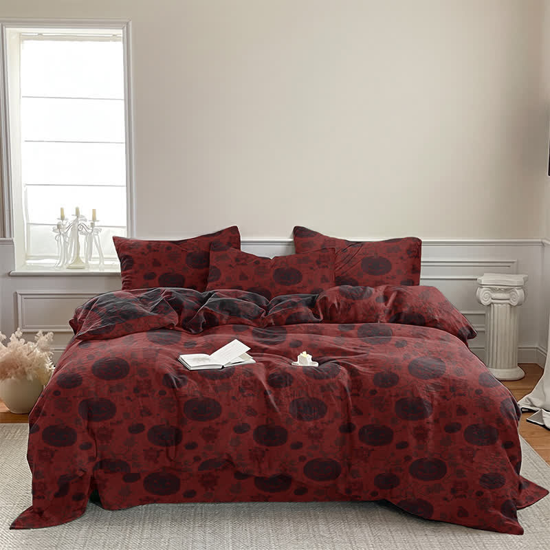 Halloween Pumpkin Monster Cotton Bedding Set