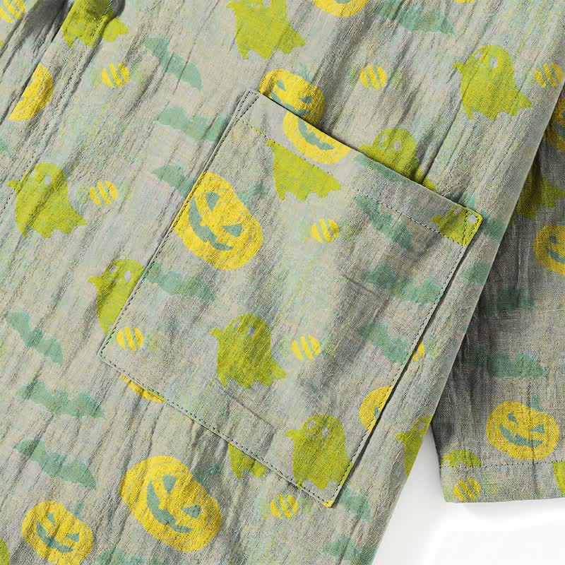 Halloween Ghost Pumpkin Cotton Kimono Pajama Set