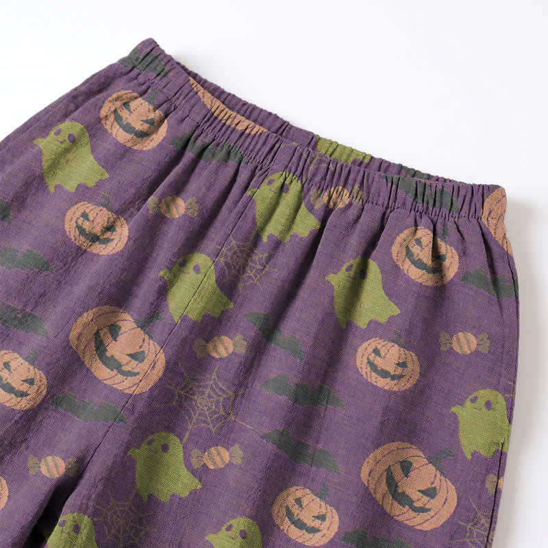 Cute Ghost Pumpkin Cotton Loungewear Set