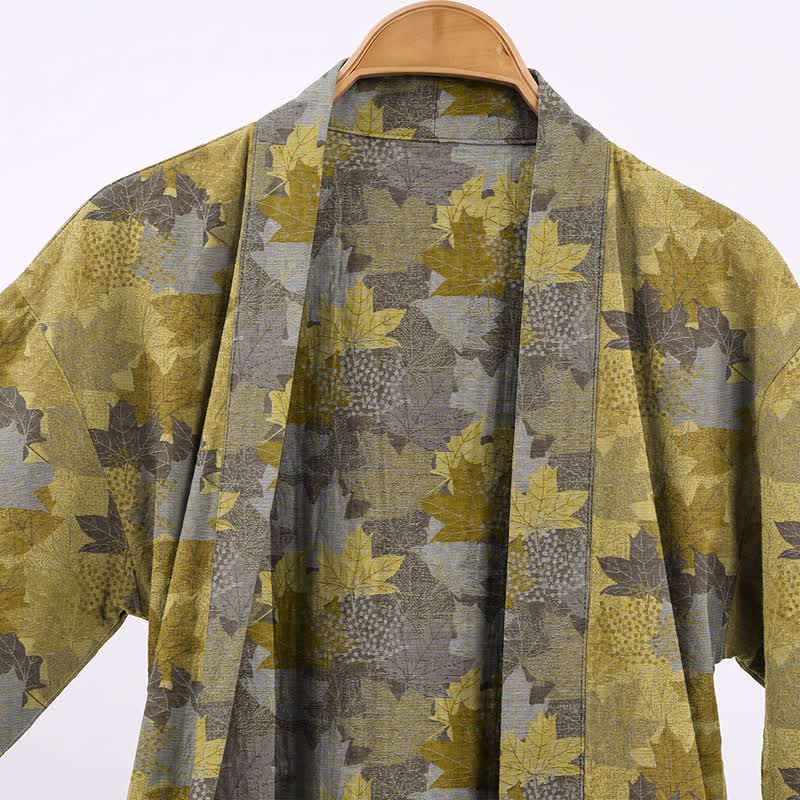Autumn Maple Leaf Cotton Kimono Robe