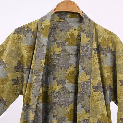 Autumn Maple Leaf Cotton Kimono Robe