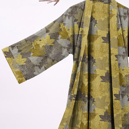 Autumn Maple Leaf Cotton Kimono Robe
