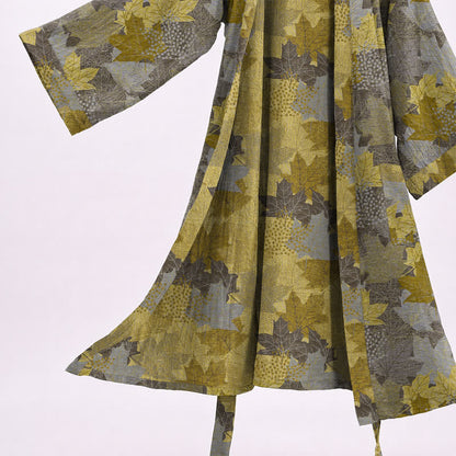 Autumn Maple Leaf Cotton Kimono Robe