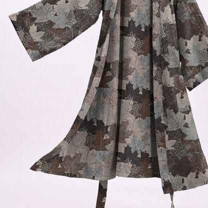 Autumn Maple Leaf Cotton Kimono Robe