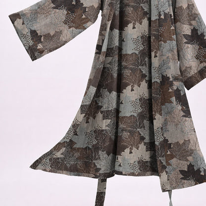 Autumn Maple Leaf Cotton Kimono Robe