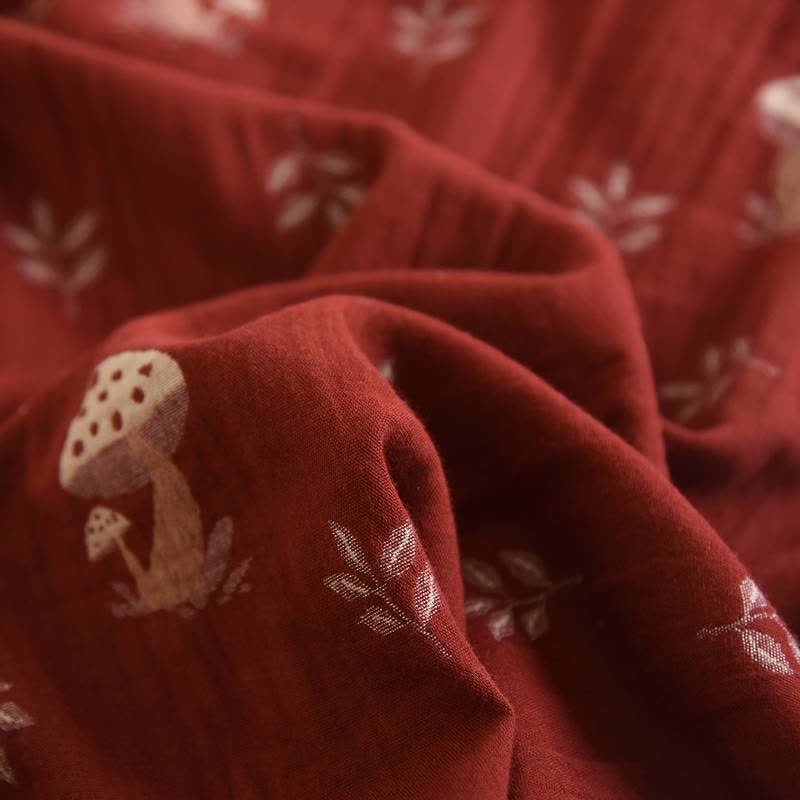 Vintage Mushroom Print Cotton Loungewear Set