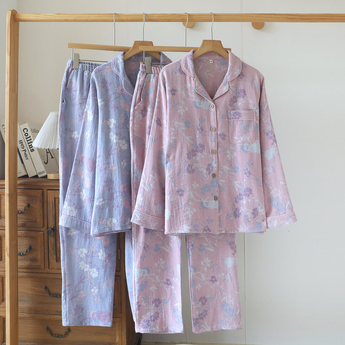 Wisteria Floral Cotton Gauze Sleep Set