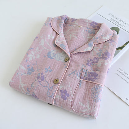 Wisteria Floral Cotton Gauze Sleep Set