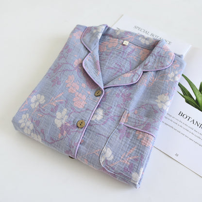 Wisteria Floral Cotton Gauze Sleep Set