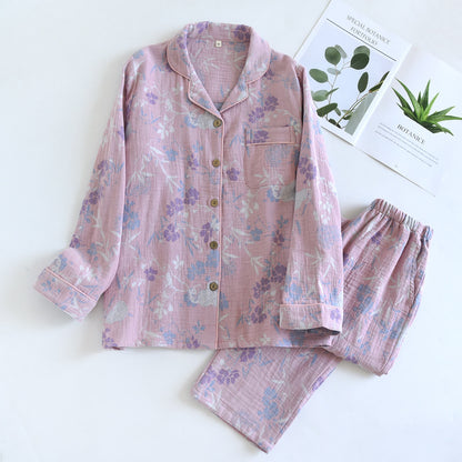 Wisteria Floral Cotton Gauze Sleep Set