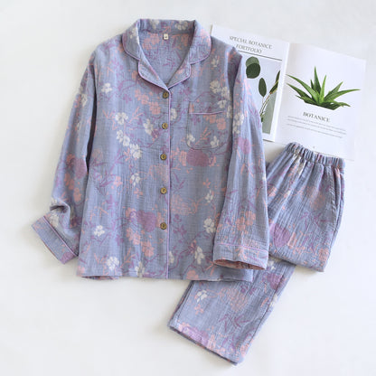 Wisteria Floral Cotton Gauze Sleep Set