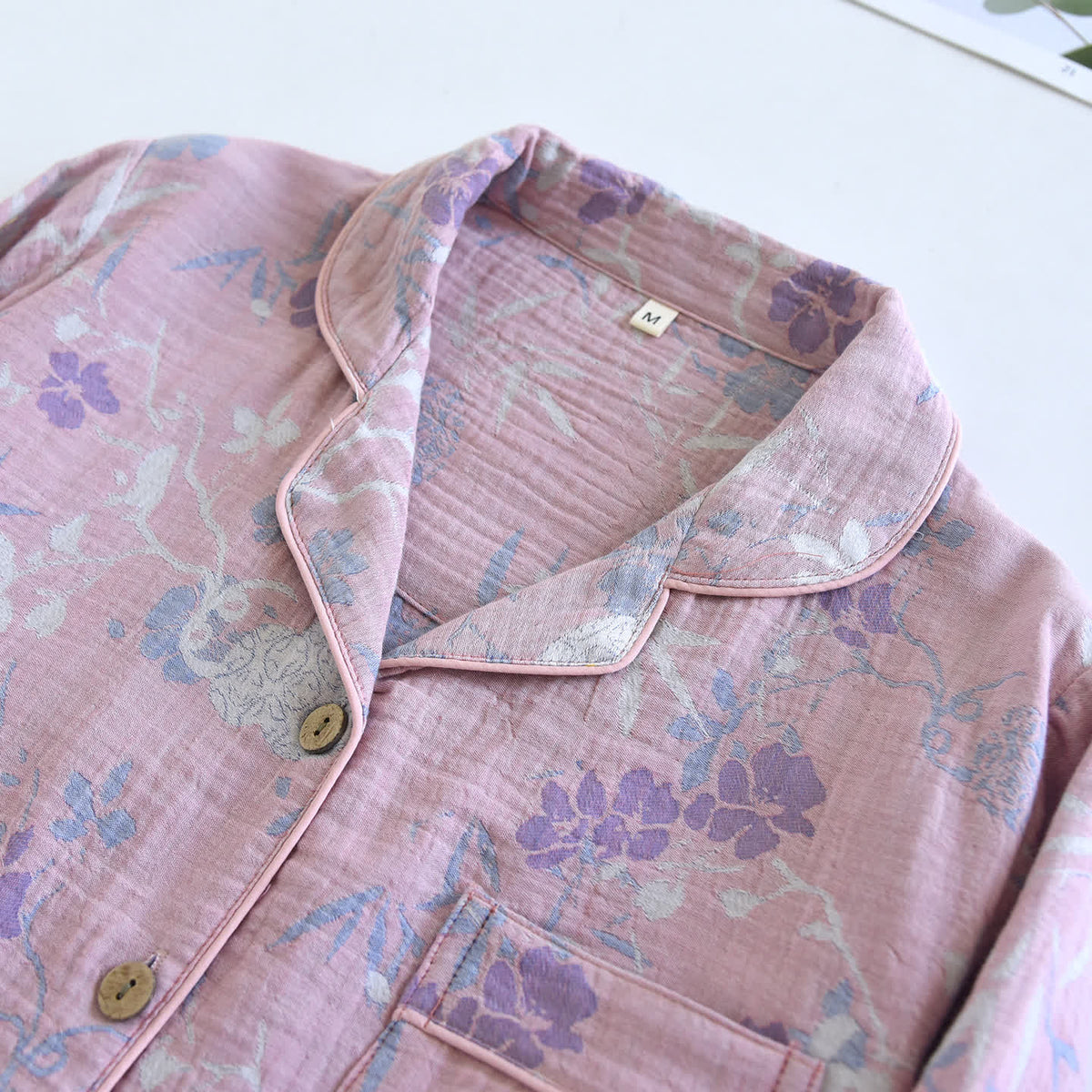 Wisteria Floral Cotton Gauze Sleep Set
