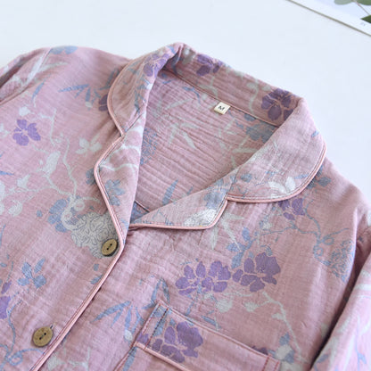 Wisteria Floral Cotton Gauze Sleep Set