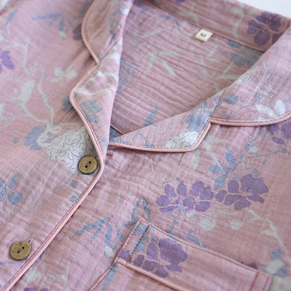 Wisteria Floral Cotton Gauze Sleep Set