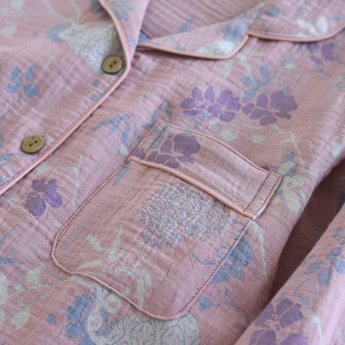 Wisteria Floral Cotton Gauze Sleep Set