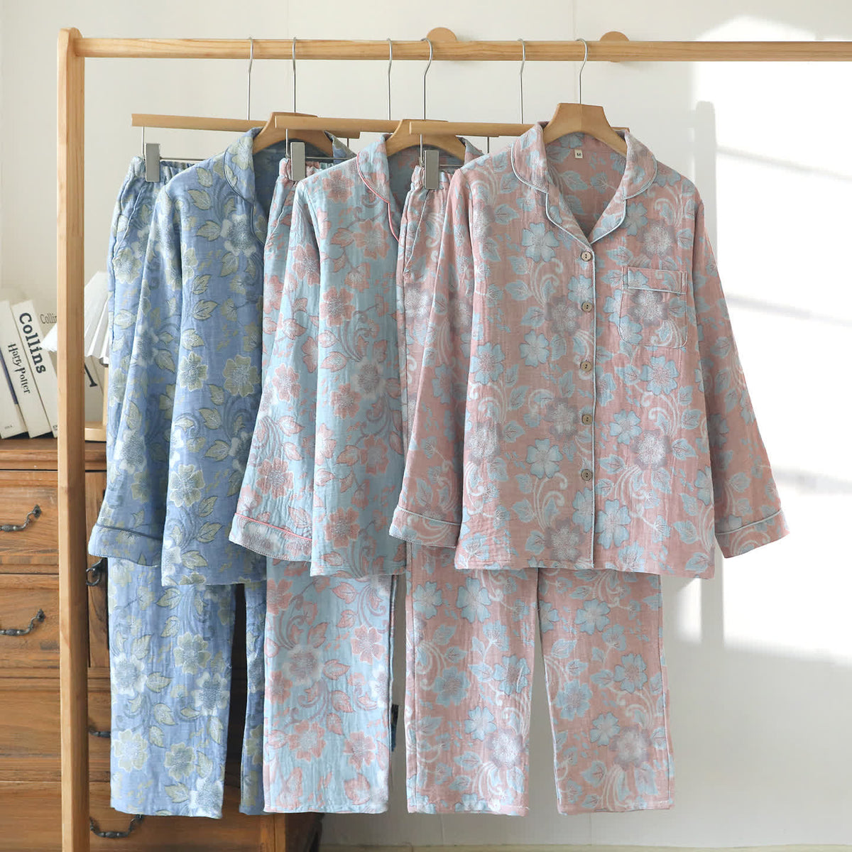 Breezy Floral Cotton Gauze Loungewear Set