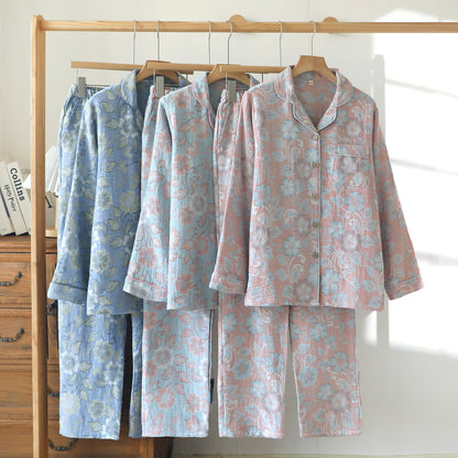 Breezy Floral Cotton Gauze Loungewear Set